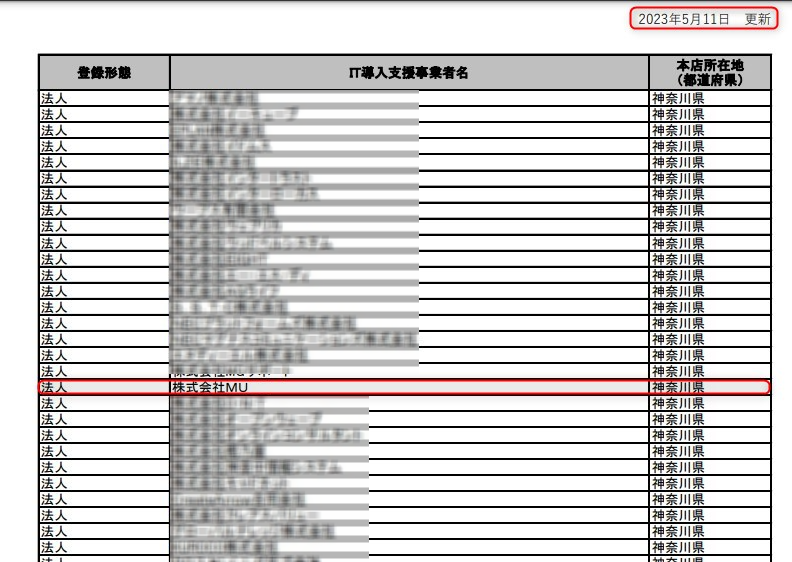 2023年IT導入支援事業者名