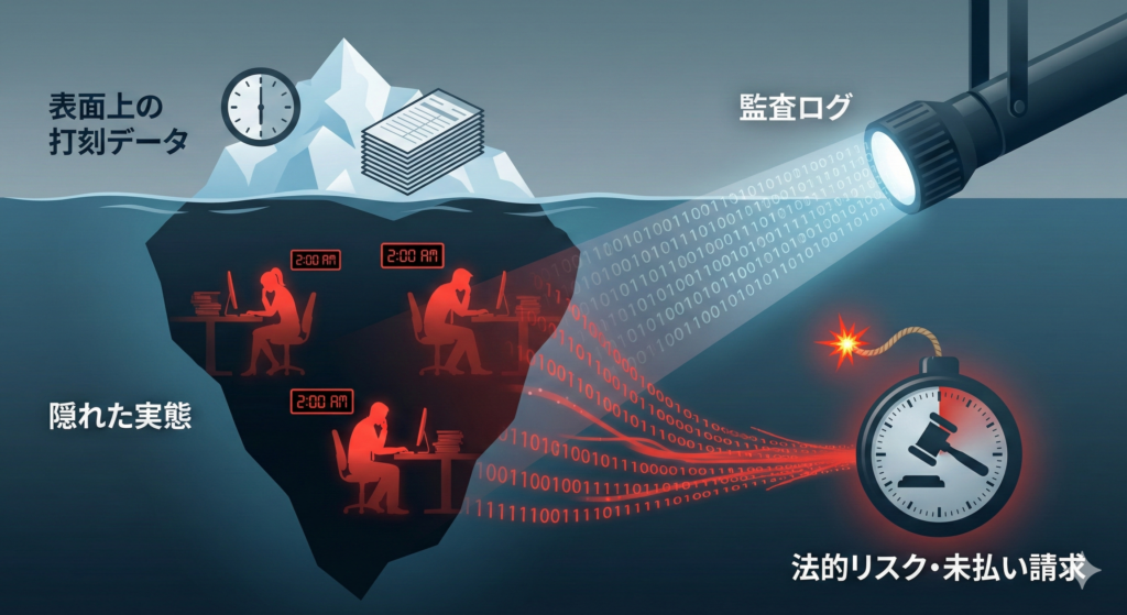 「隠れ残業」が経営を揺るがす？監査ログがない企業が抱える法的リスク