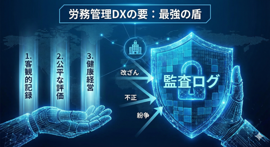 労務管理DXの要：監査ログが「最強の盾」として信頼性を担保する3つの理由