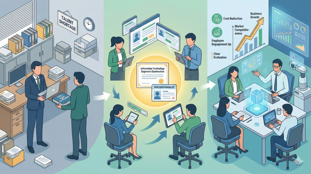 中小企業経営者が情報処理技術者試験の合格とデジタル資格証明の取得を推奨するメリット