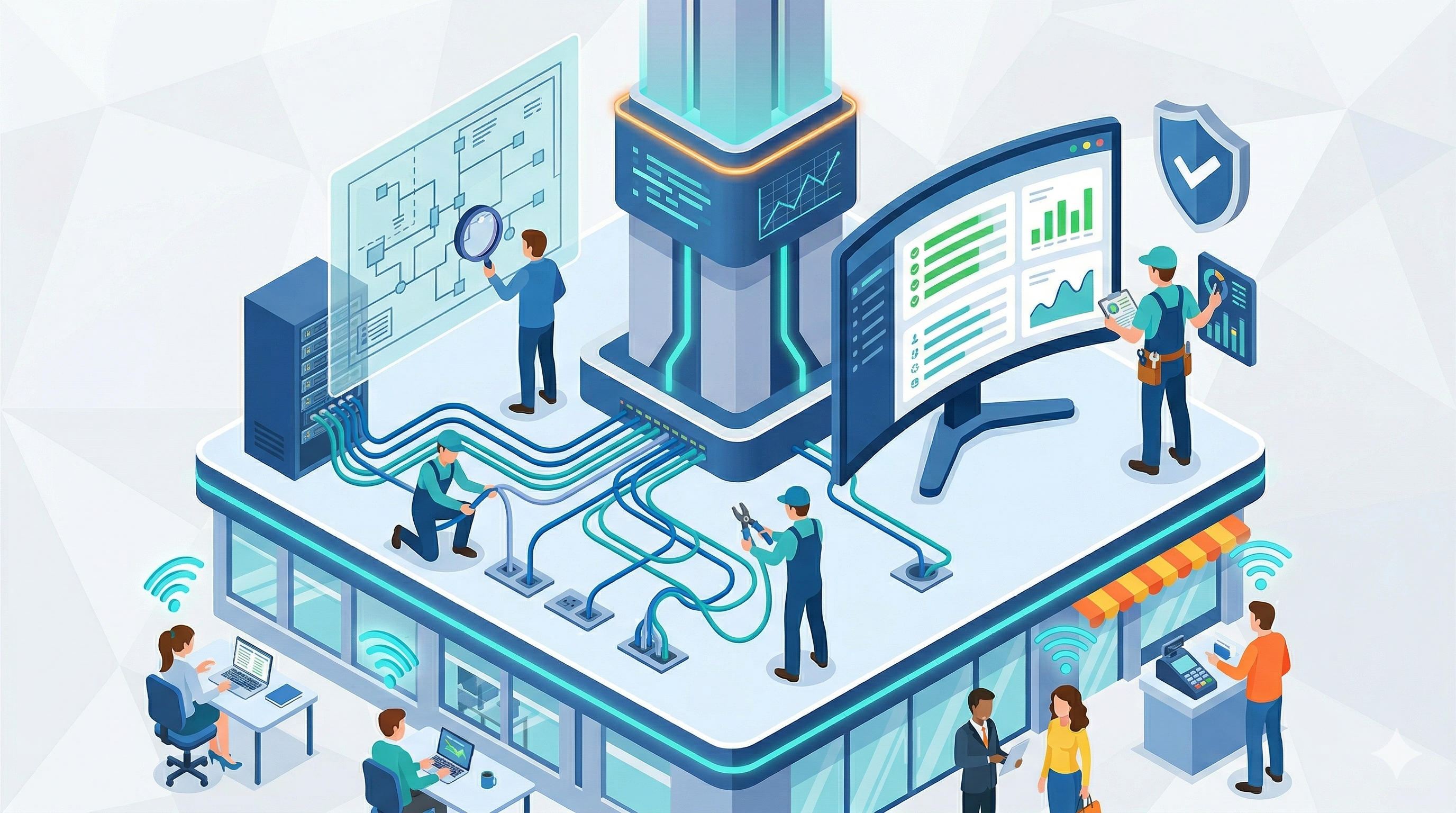 物理的な配線から保守まで、すべてを「おまかせ」できる安心感