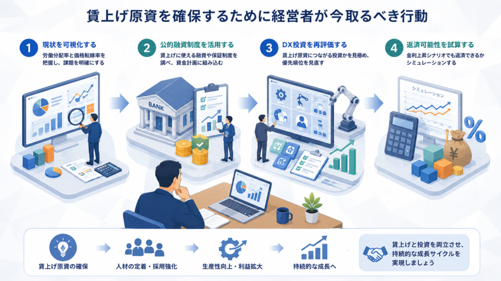 賃上げ原資を確保するために経営者が今取るべき行動