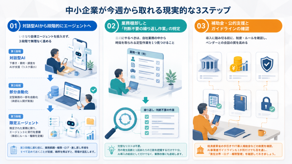 中小企業が今週から取れる現実的な3ステップ