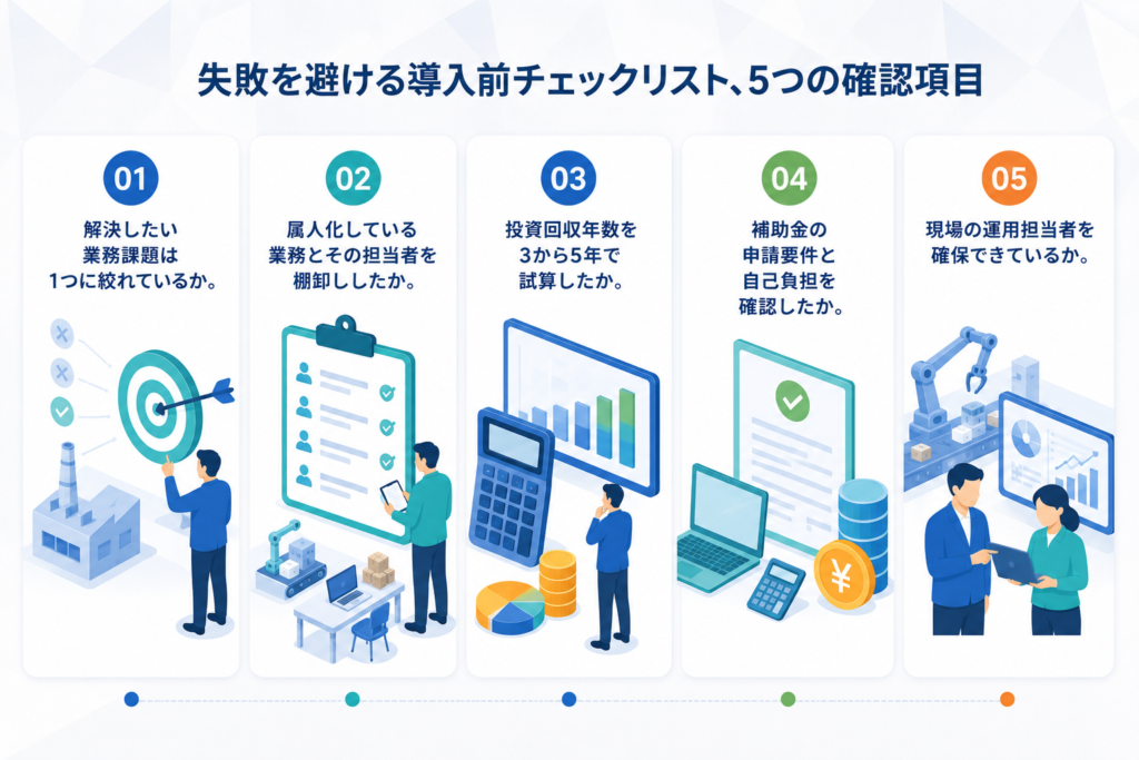 失敗を避ける導入前チェックリスト:5つの確認項目