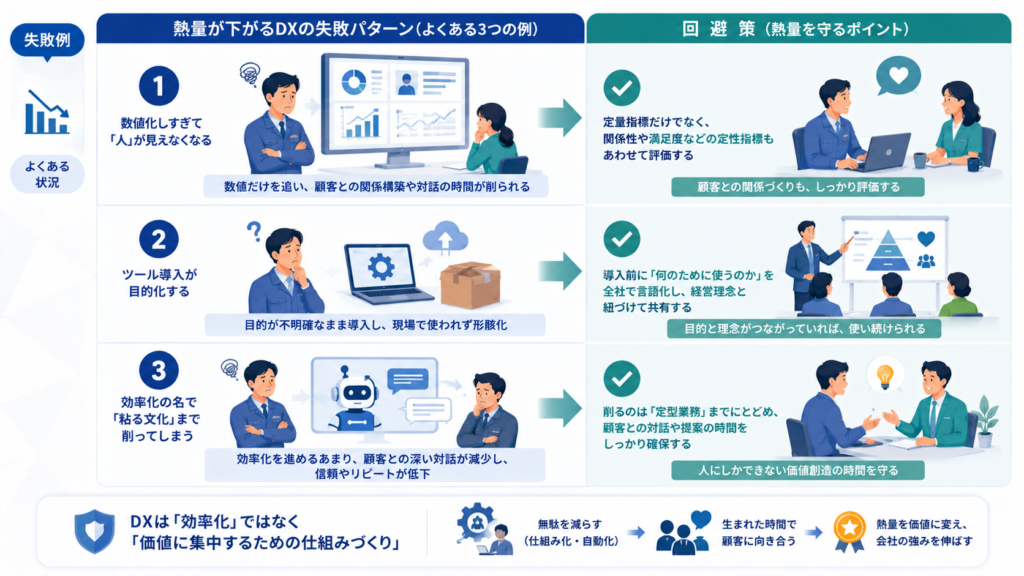 熱量が下がったDX失敗例と回避策