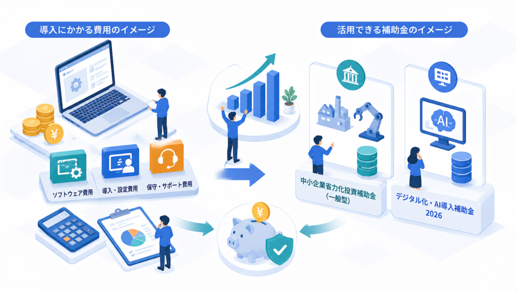 費用感と補助金活用:省力化投資補助金/デジタル化・AI導入補助金2026