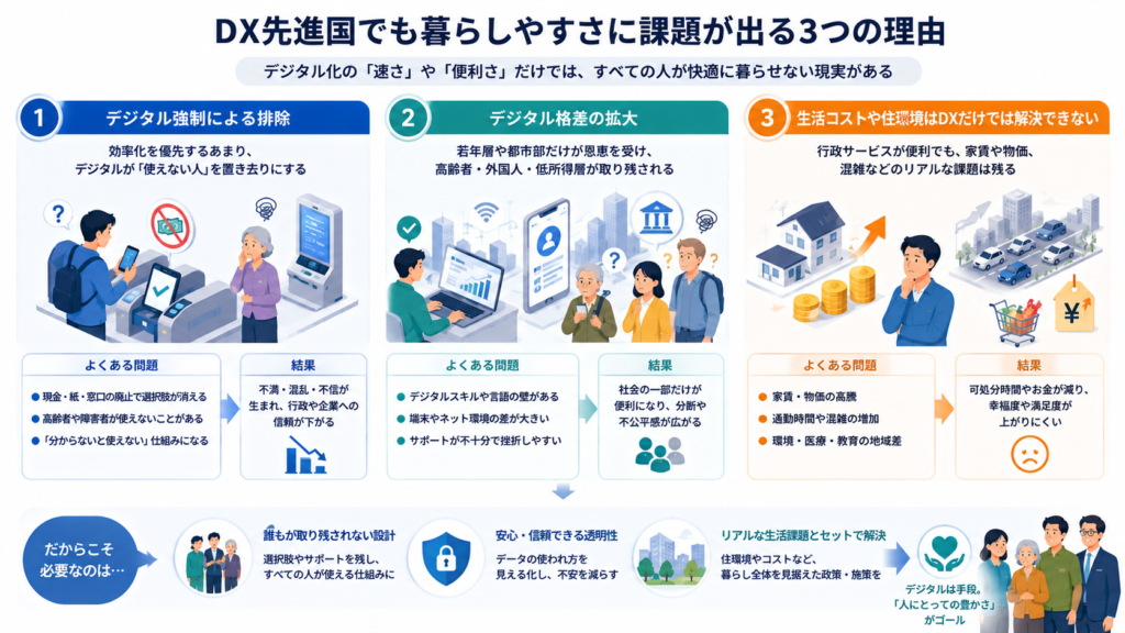 DX先進国でも暮らしやすさに課題が出る3つの理由
