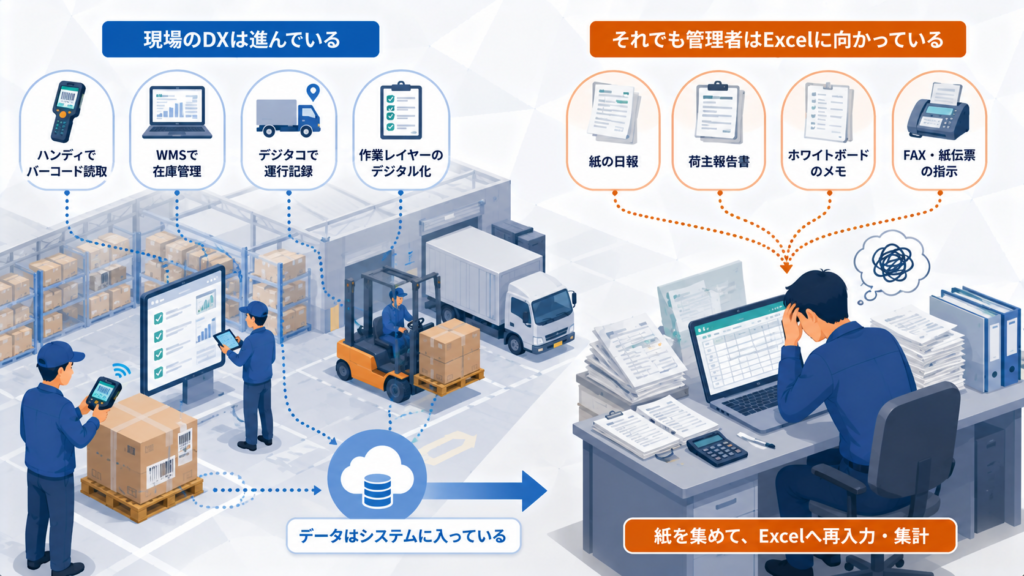 物流DXは止まっていない。それでも管理者は毎日Excelに向かっている