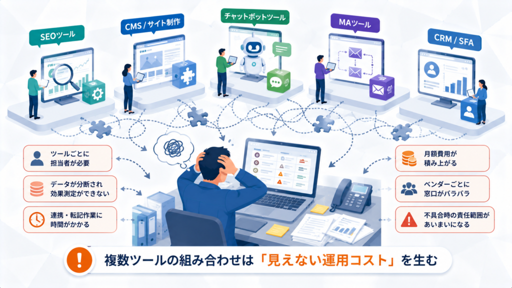 複数ツールの組み合わせが中小企業に生む「見えない運用コスト」