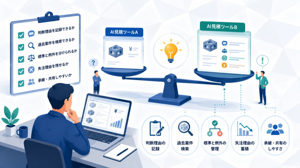 AI見積ツールを選ぶときの判断軸