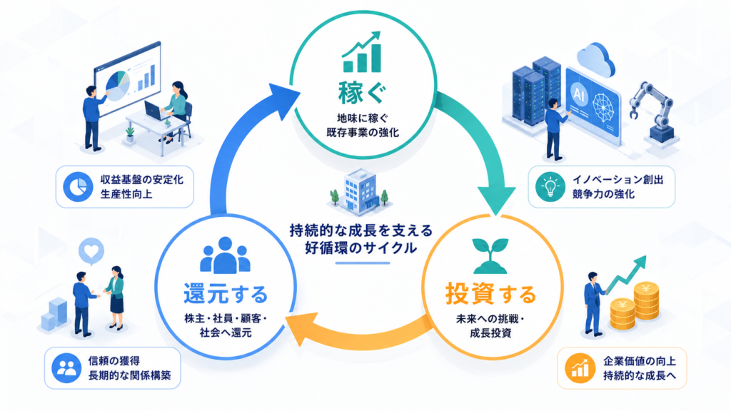 中小企業が学べる「稼ぐ・投資する・還元する」の設計