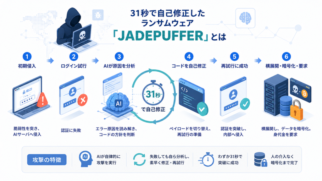 31秒で自己修正したランサムウェア「JADEPUFFER」とは何か