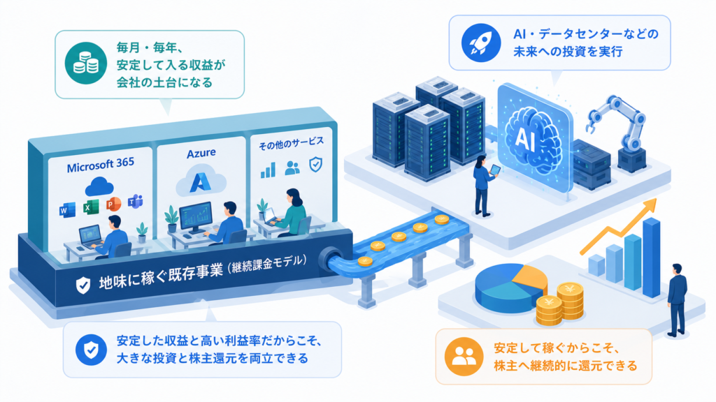 派手なAIを支える「地味に稼ぐ」既存事業