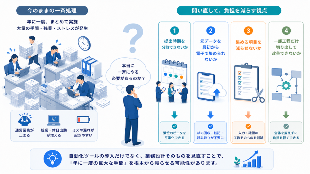自動化の前に問い直す:一斉処理は本当に必要か