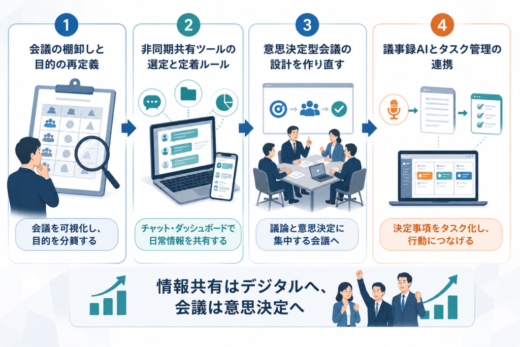 情報共有を会議から切り離す4つの移行手順