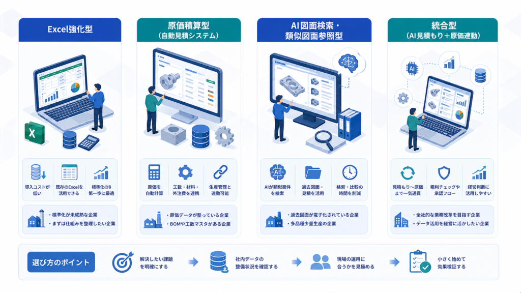 見積もり業務自動化ツールの種類と目的別の選び方