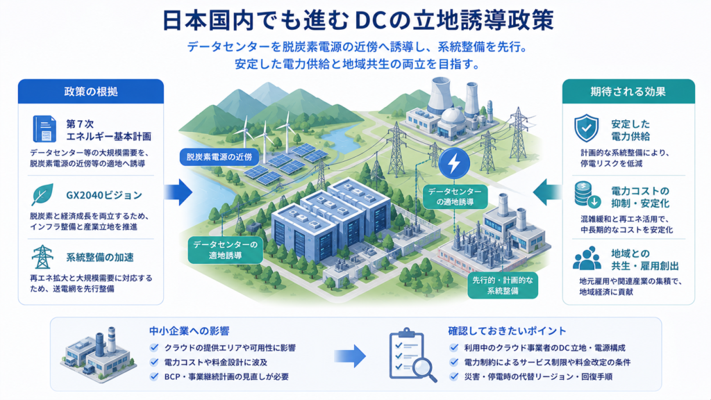 日本国内でも進む「DCの立地誘導」政策