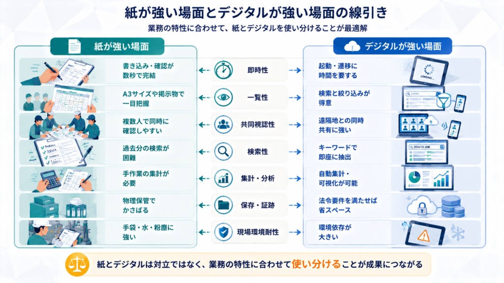 紙が強い場面とデジタルが強い場面の線引き