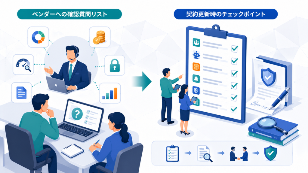 ベンダーへの確認質問リストと契約更新時のチェックポイント