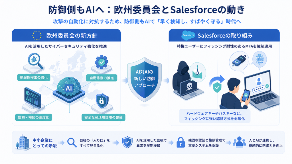 防御側もAIへ：欧州委員会とSalesforceの動き