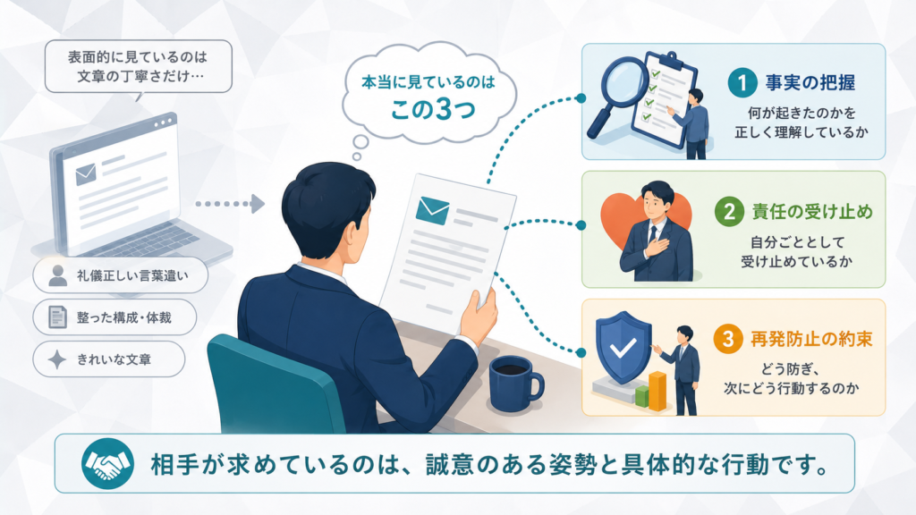謝罪メールで相手が本当に見ているもの