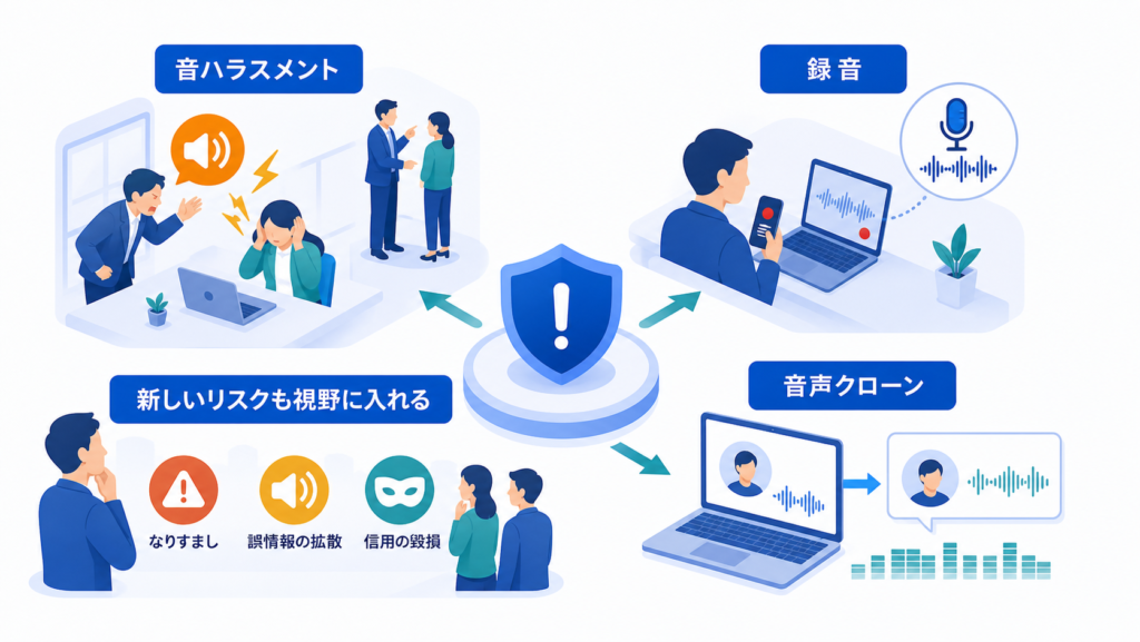 AI音声クローンが変える声を聞けば分かるの前提を中心に、この章で扱う状況と意味を分かりやすく整理した図解