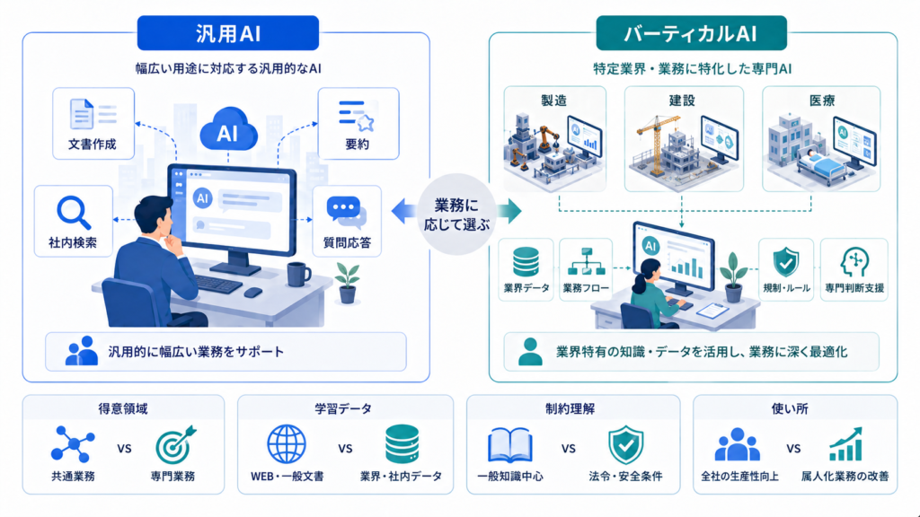 バーティカルAIと汎用AIの違い