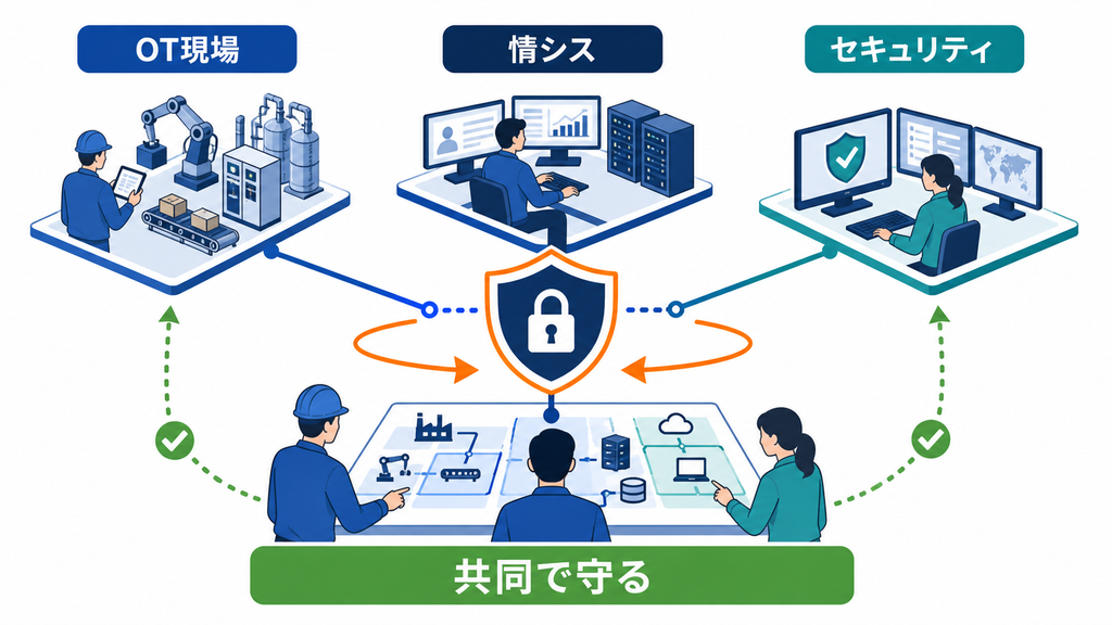 OT現場、情報システム、セキュリティ部門が接続層を共同で守る体制