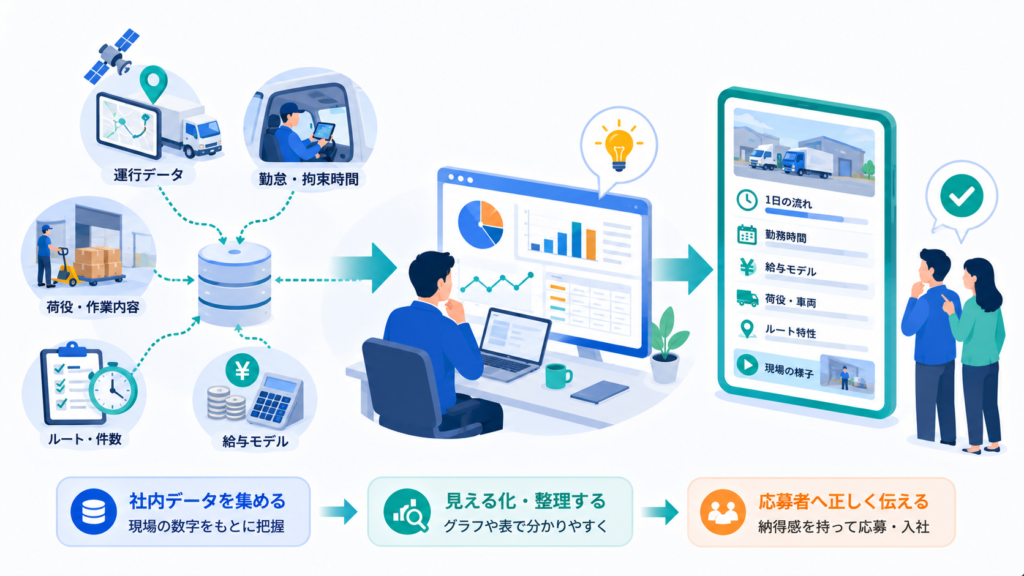 仕事の実態を可視化する:社内データを採用情報へ正しく伝える方法
