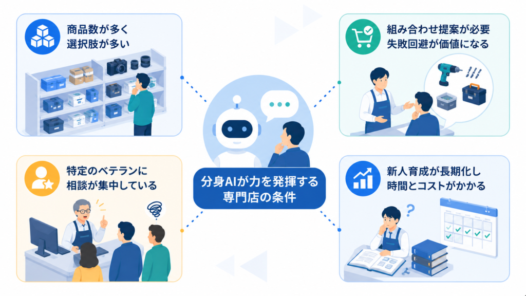 分身AIが力を発揮する専門店の条件