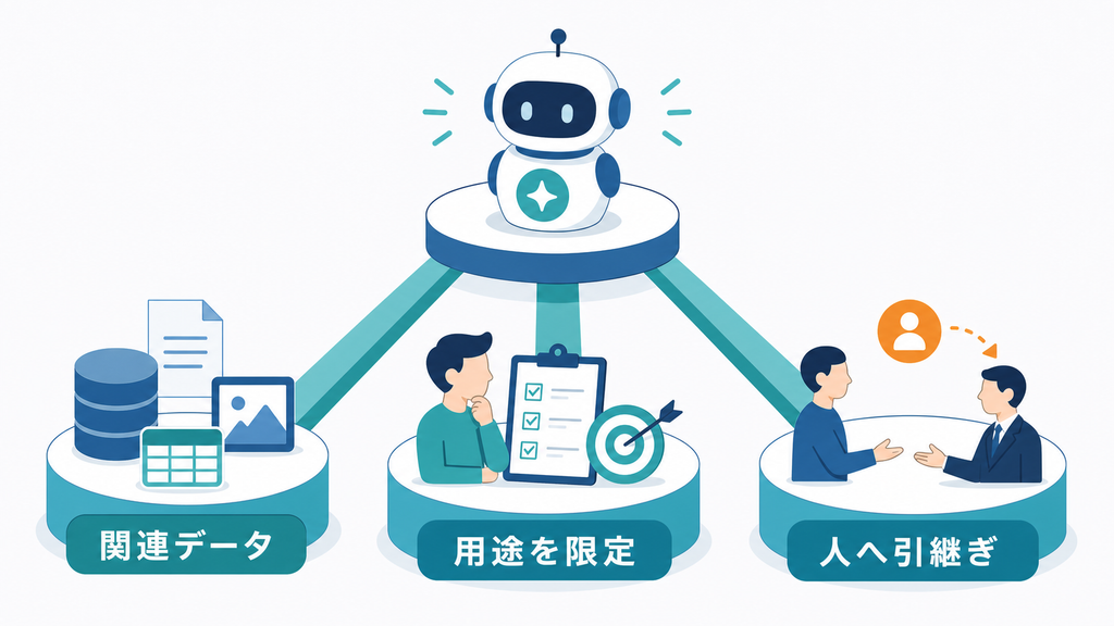 関連データ、限定した用途、人への引き継ぎというAIエージェント導入前の三つの準備