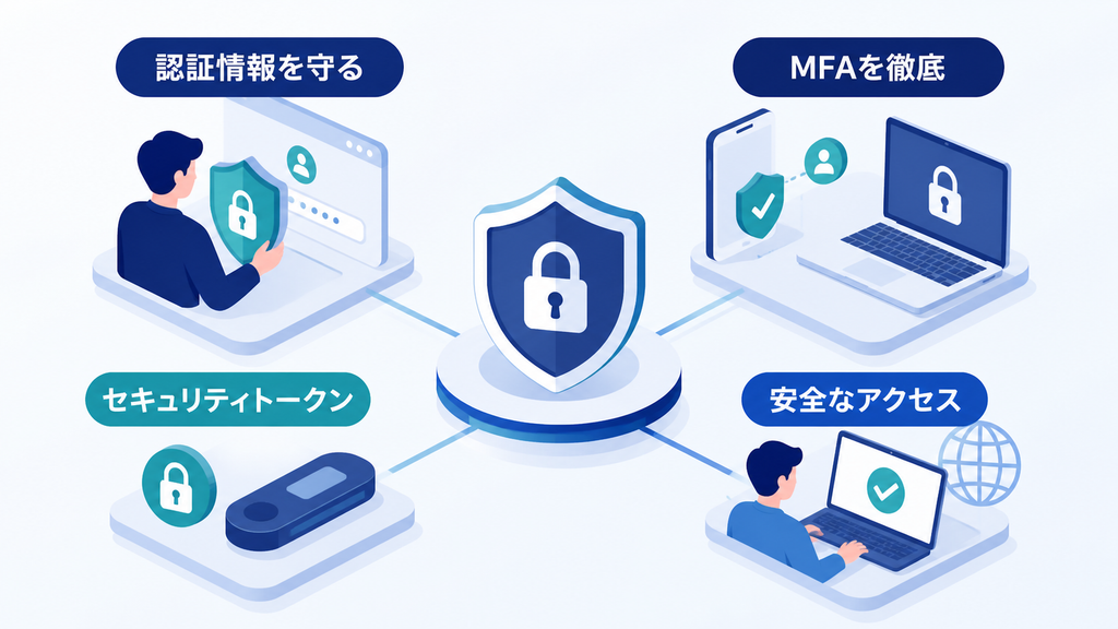 認証情報の保護と多要素認証、セキュリティトークンによって行政システムへのアクセスを守る流れ