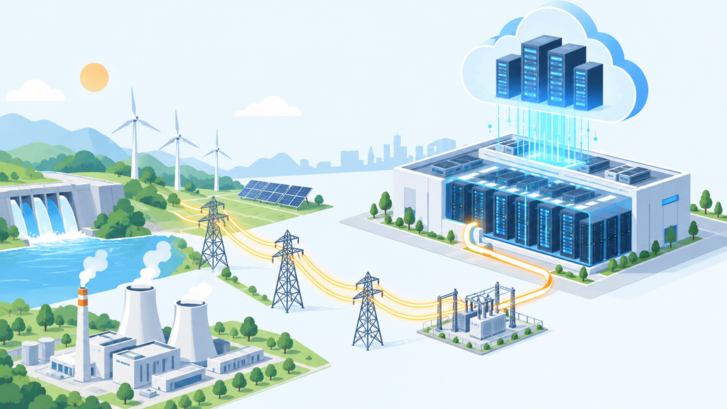 AI需要と電力・送電基盤の関係を整理する説明図解