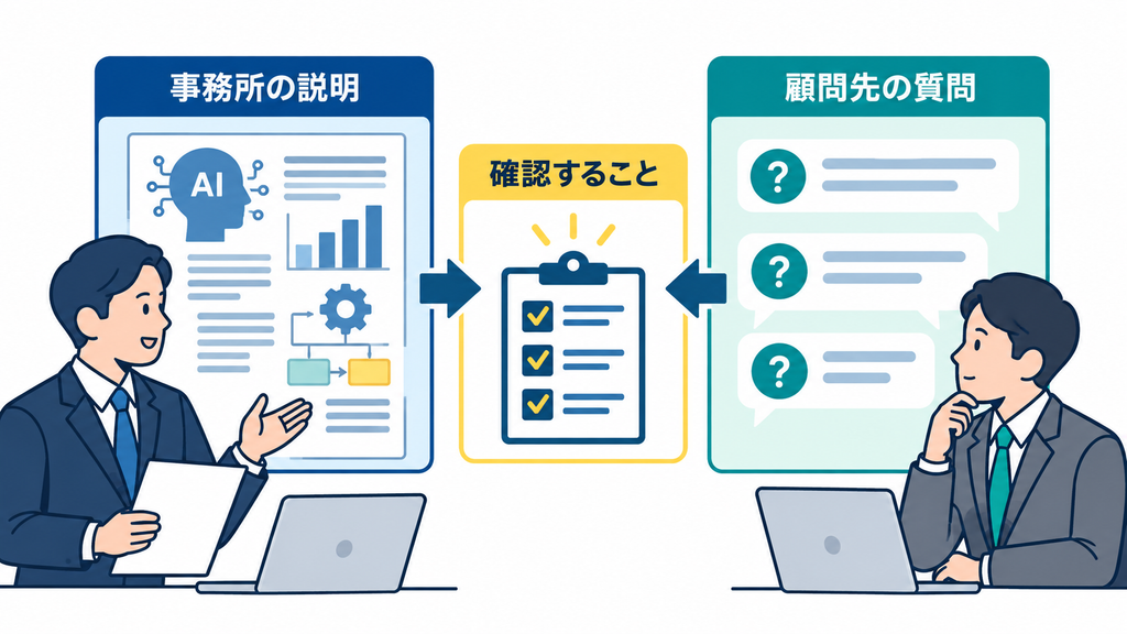税理士事務所のAI利用説明と顧問先からの確認事項を結ぶ対話